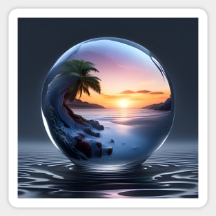 Beach inside Ball Sticker